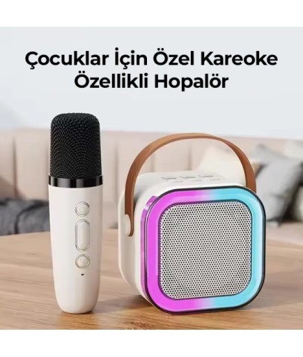 Mikrofon Hediyeli Çocuk Kareoke Hoparlör Seti
